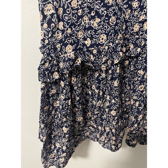 Universal Thread Navy Blue Pink Floral Flutter Sleeve Tiered Maxi Dress Boho XXL - Picture 6 of 11